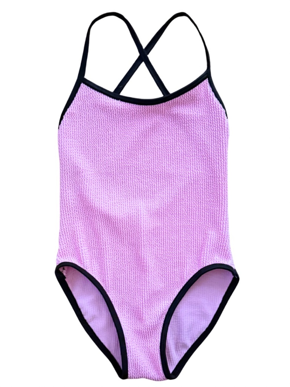 Cruz Girls crinkle neon pink swim suit size 7 like new